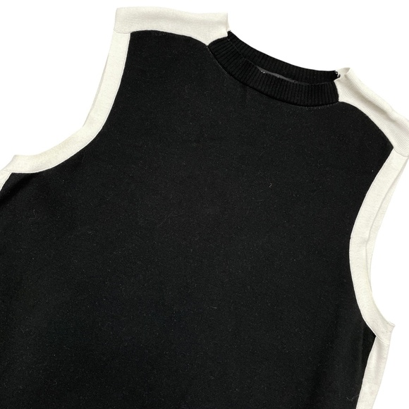 Lafayette 148 New York Large Sleeveless Sweater Black White - Picture 2 of 5